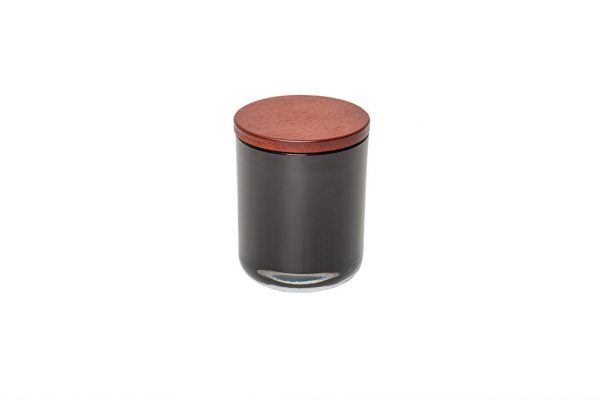 Zenergy Emporium Black Glass Mahogany Soy Wax Candle