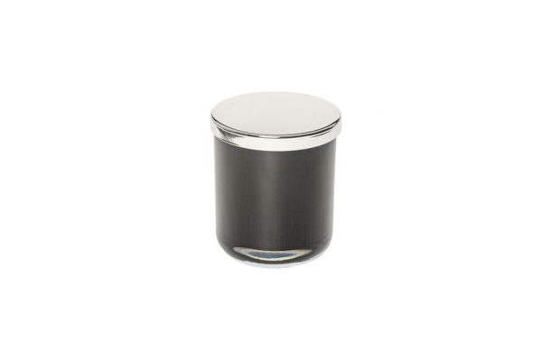 Zenergy Emporium Black Glass Silver Soy Wax Candle