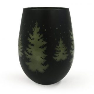 Zenergy Emporium Christmas Black Matt Green Tree Glass