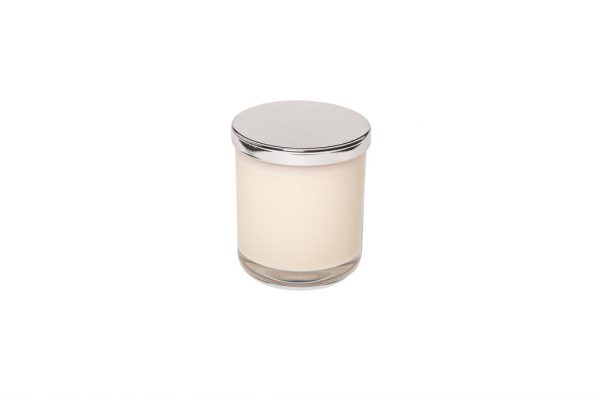 Zenergy Emporium Glass White Chrome Soy Wax Candle