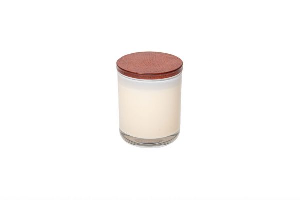 Zenergy Emporium Glass White Mahogany Soy Wax Candle